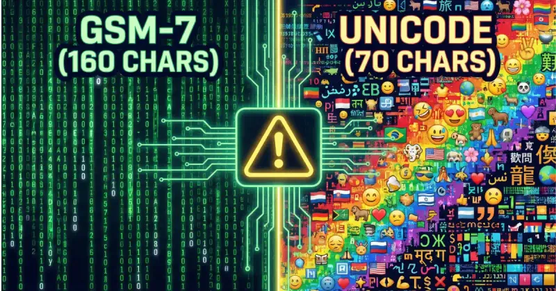 GSM-7 vs Unicode: Why SMS Drops to 70 Characters